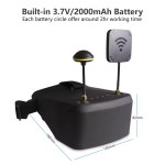 LS-800D mit DVR 5.8G 40CH 5 Zoll 800x480 Diversity Video Headset Eingebauter Akku für RC Racing Drone